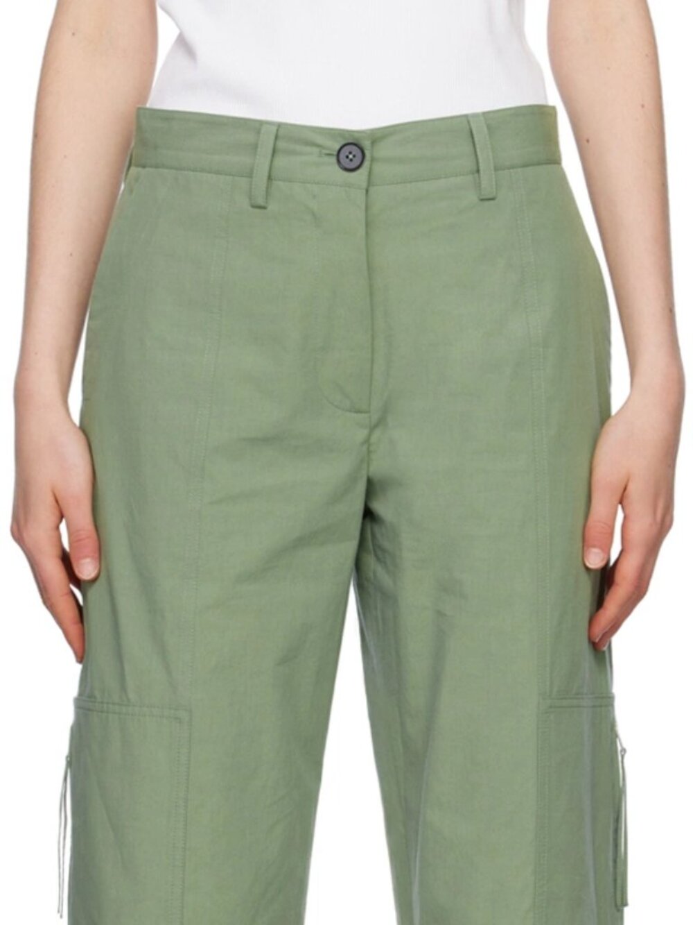 Jil Sander Green Zip Pocket Trousers size36 runs large
